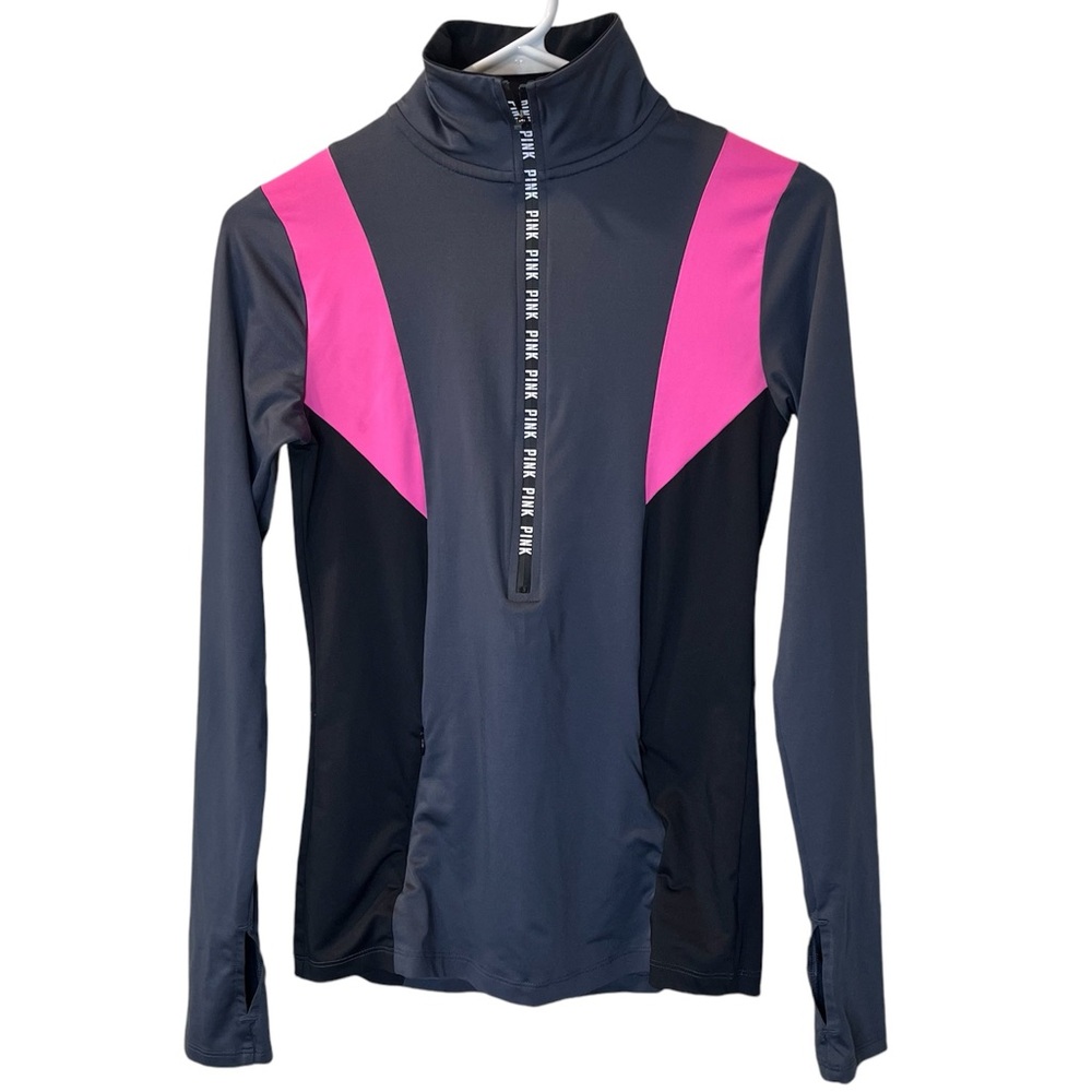 Victoria’s Secret PINK Ultimate Half Zip Jacket Pullover Athletic top thumb hole